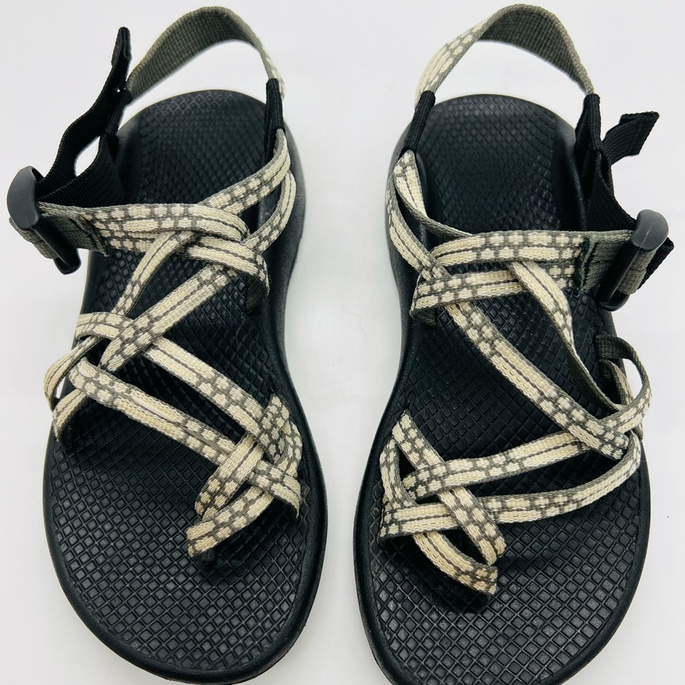 CHACO WOMENS OUTDOOR ADVENTURE STRAPPY SANDALS SIZE 6 BEIGE/OLIVE GREEN - Picture 12 of 12
